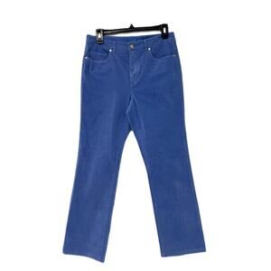 J. McLaughlin Watson Velvet Pants Womens Blue Straight Leg Size 6 Stretch